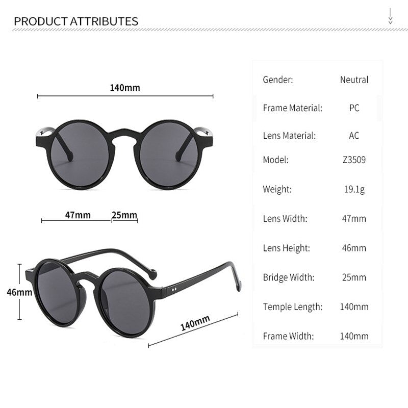 Unisex Retro Round Sunglasses Uv400