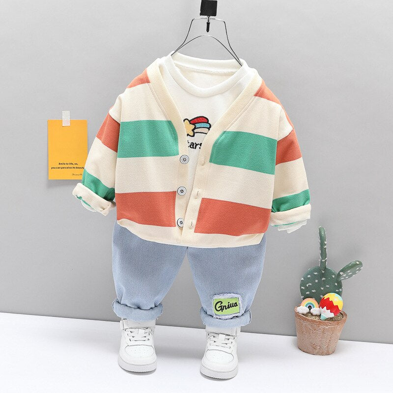Boy's Jeans 3PCS Outfit Set