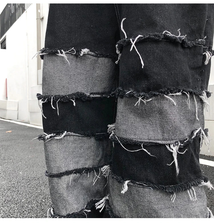 Men's Tassel Baggy Pendant Wide Leg Jeans