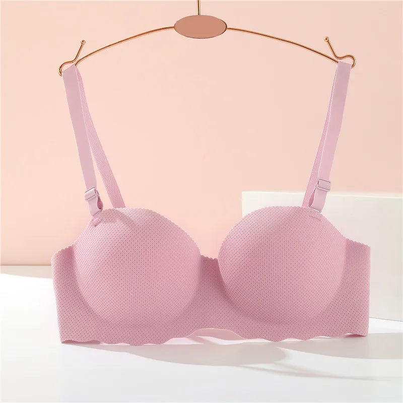 Women's A B Cup Push Up Bra 1/2 Cup Bra Soft Wireless Bralette Breathable Bras