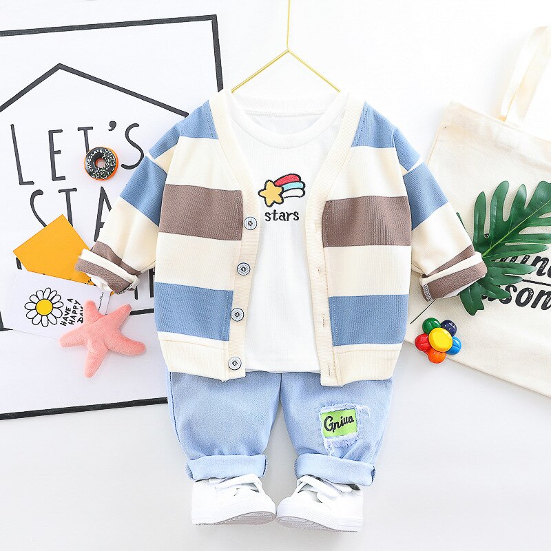 Boy's Jeans 3PCS Outfit Set