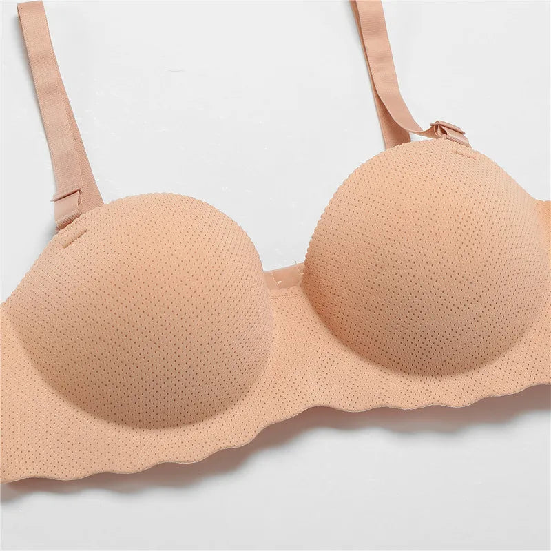 Women's A B Cup Push Up Bra 1/2 Cup Bra Soft Wireless Bralette Breathable Bras