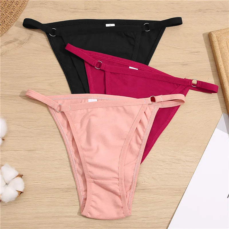 Cotton Brief Panties 3-Pack - Soft Low Waist Underwear for Women
