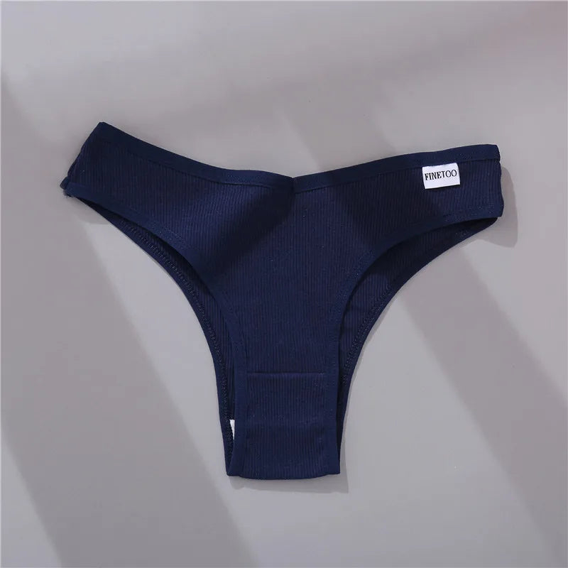 Women's Cotton Underwear Set - 5 Pack Brazilian Low-Rise T-Back Panties