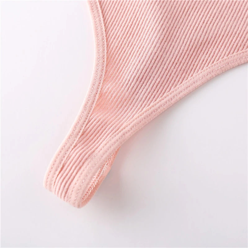 Women's Fruit Embroidery Thongs Cotton T-back Underpants G-string V Waist Underwear Bikini Lingerie