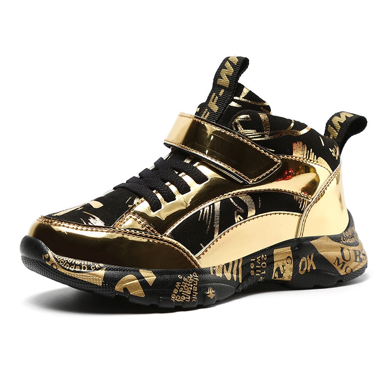 Children's Mirror PU Sneakers