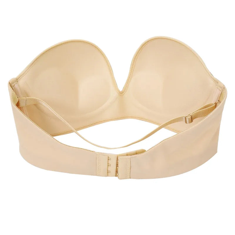 Front Closure Push Up Bra - Women Brassiere Strapless Seamless Bralette ABC Cup