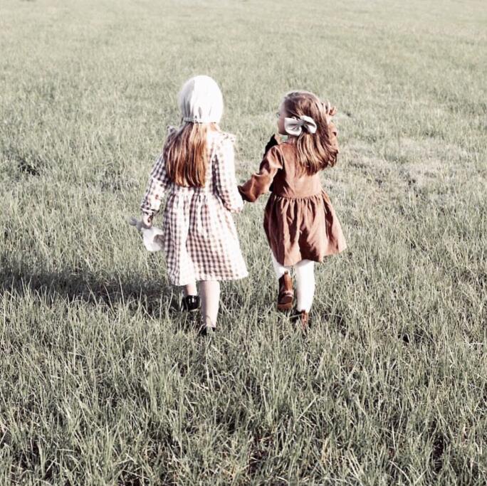 Girl's Long Sleeve Cotton Ruffles Dress