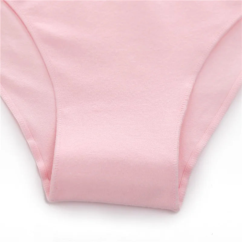 4PCS/Set Women's Cotton Briefs Low Waist Underpants Elasticity Comfortable Underwear Panties Lingerie