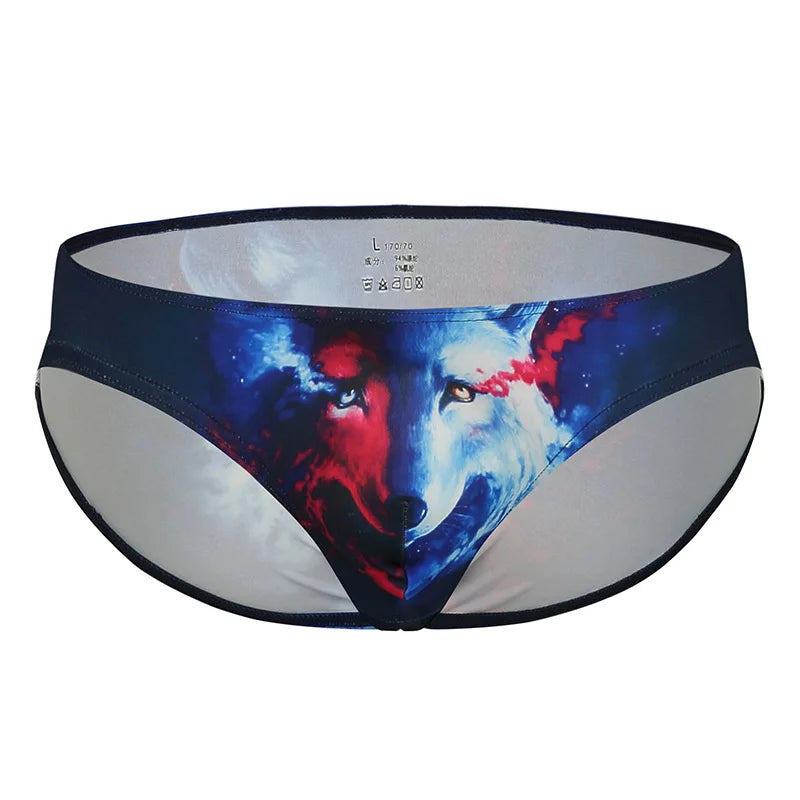 Men's Underwear 3D Animal Printing Briefs Underwear