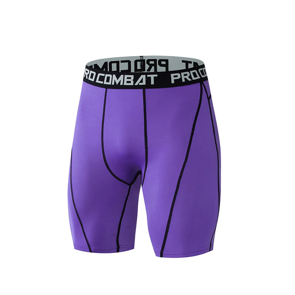 Men' Bodybuilding Shorts Fitness Workout Inseam Gym Elastic Compression Tights Leggings