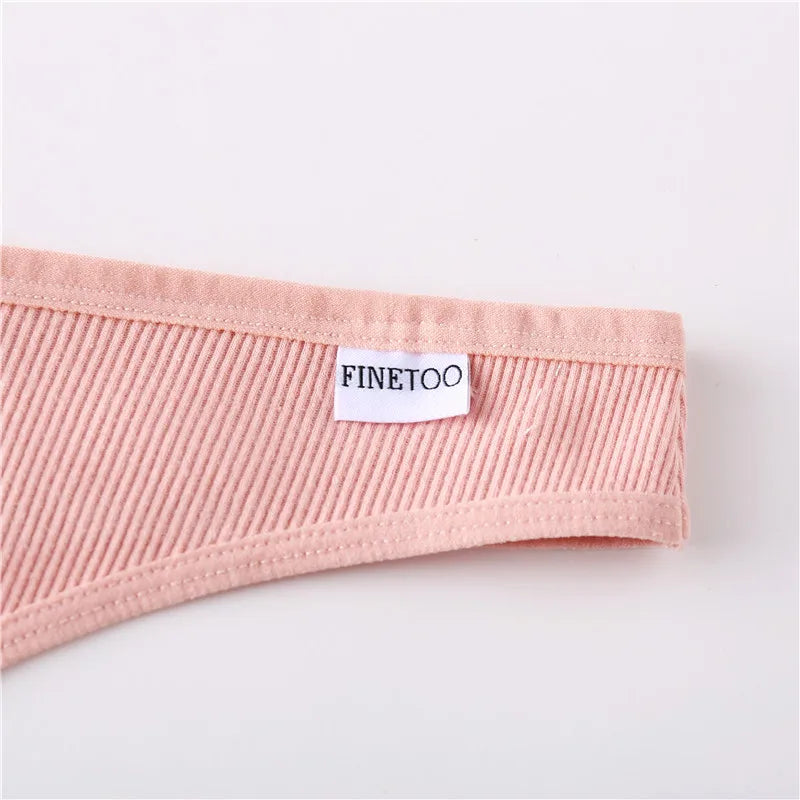 Women's Fruit Embroidery Thongs Cotton T-back Underpants G-string V Waist Underwear Bikini Lingerie