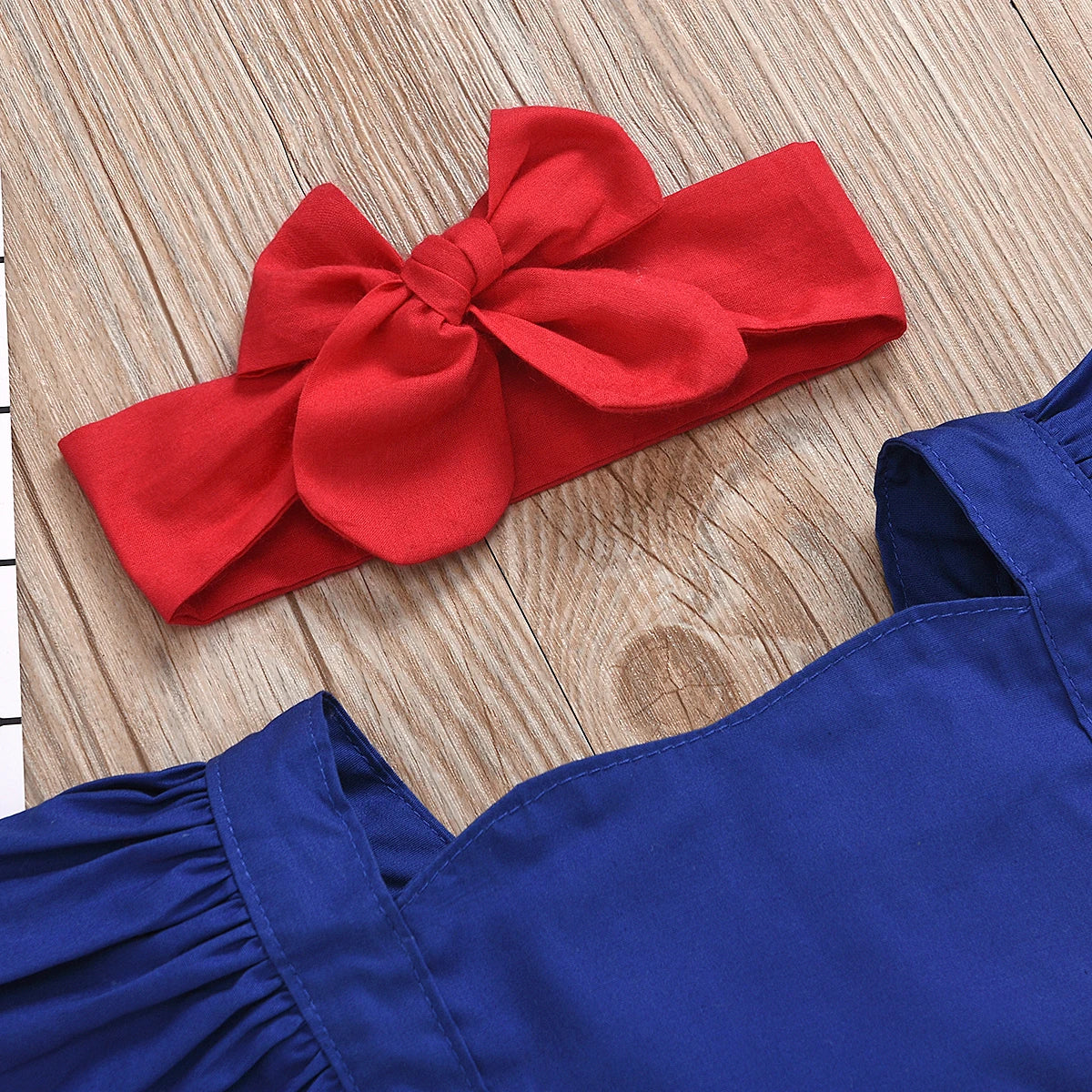 0-24M Summer Infant Baby Girls Rompers Ruffles Short Sleeve Bowknot Overalls Jumpsuits Headband 2pcs