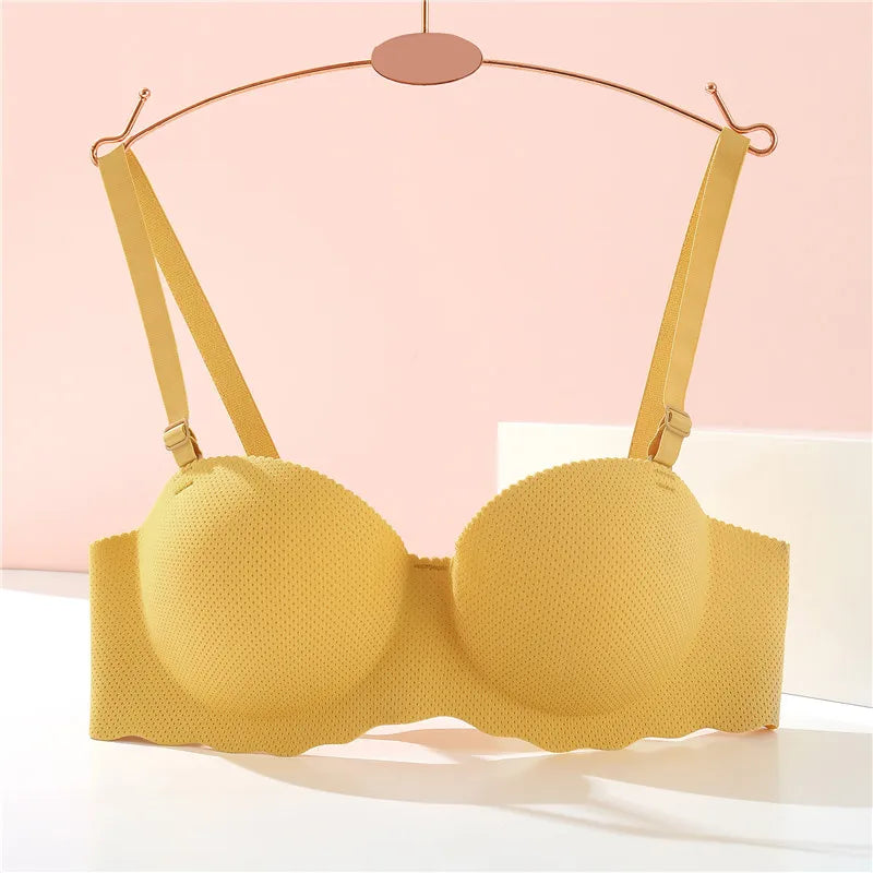 Women's A B Cup Push Up Bra 1/2 Cup Bra Soft Wireless Bralette Breathable Bras