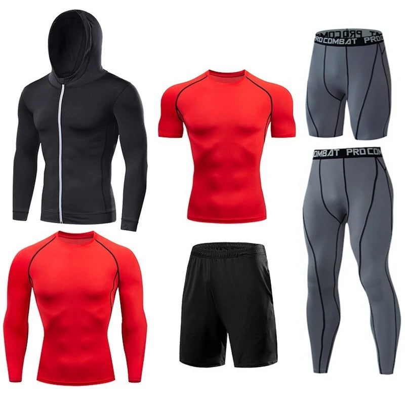 Men's Running Compression Quick Dry Fitness Tight Sportswear Gym Sport Short Sleeve Shirt