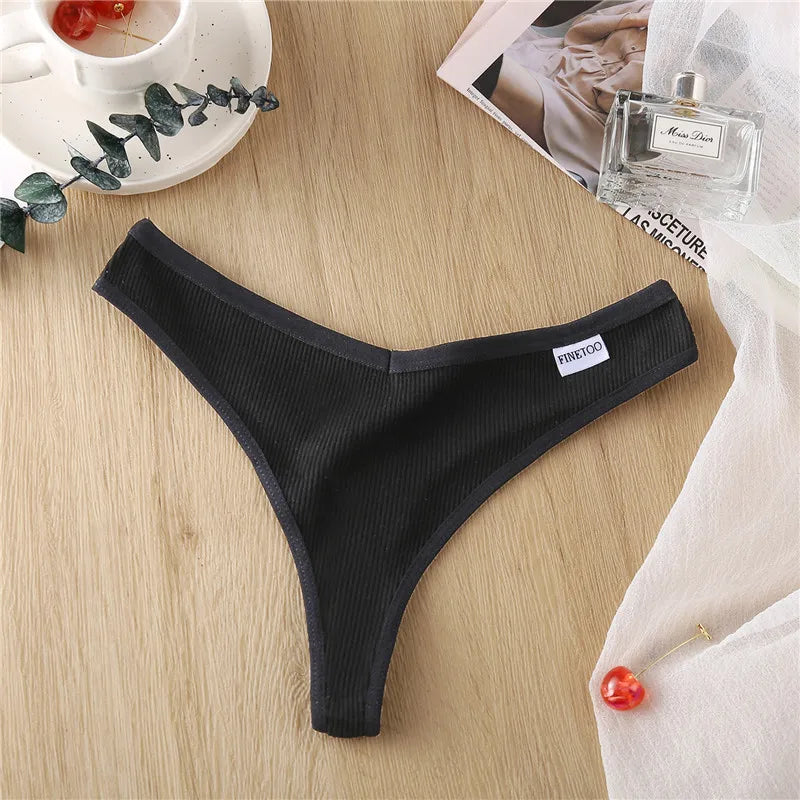 Women's Fruit Embroidery Thongs Cotton T-back Underpants G-string V Waist Underwear Bikini Lingerie