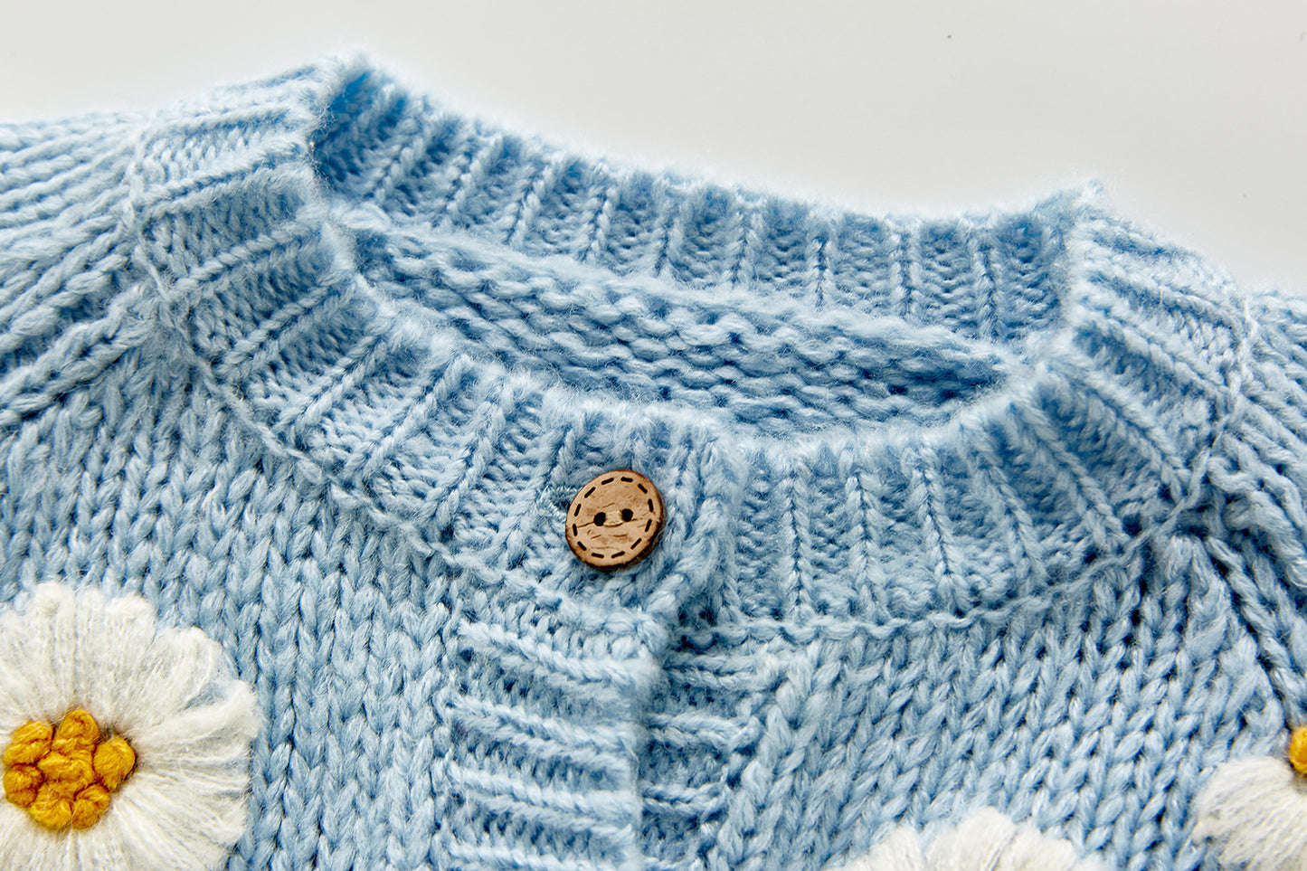 0-24M Baby Girls Sweater Cardigan - Long Sleeve Single Breasted Flowers Knit Jacket