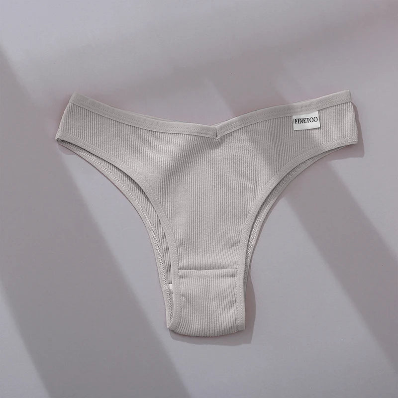 Women's Cotton Underwear Set - 5 Pack Brazilian Low-Rise T-Back Panties