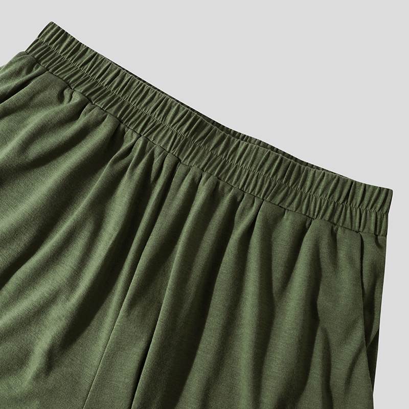 Men's Round Neck Half Sleeve T Shirt and Elastic Waist Shorts Set