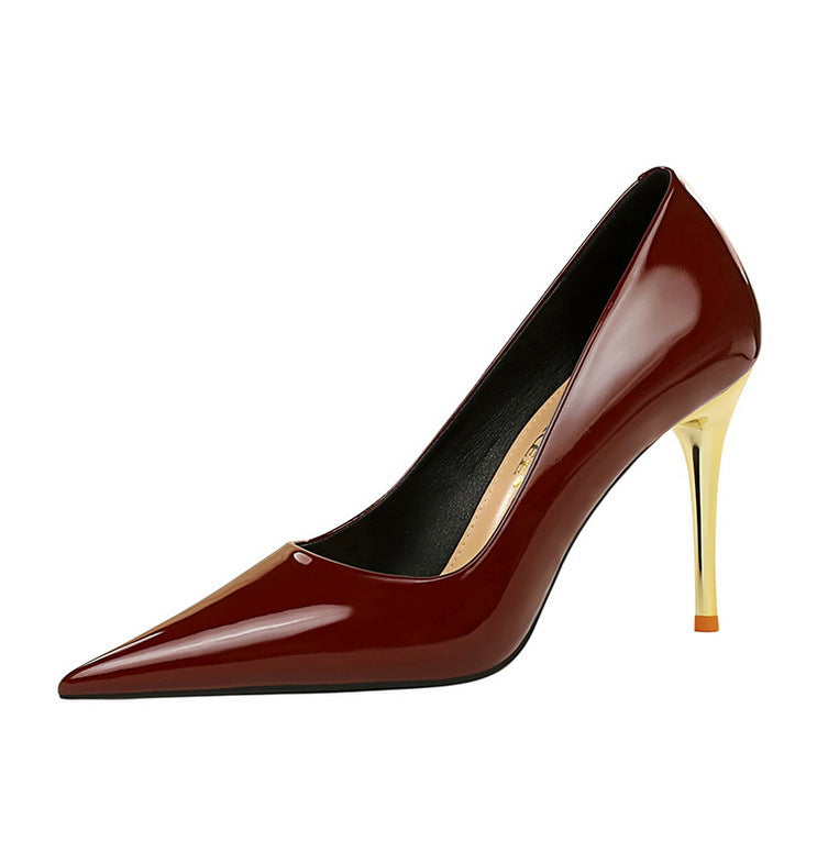 Women's Pumps Patent Leather Shoes Stiletto Heels