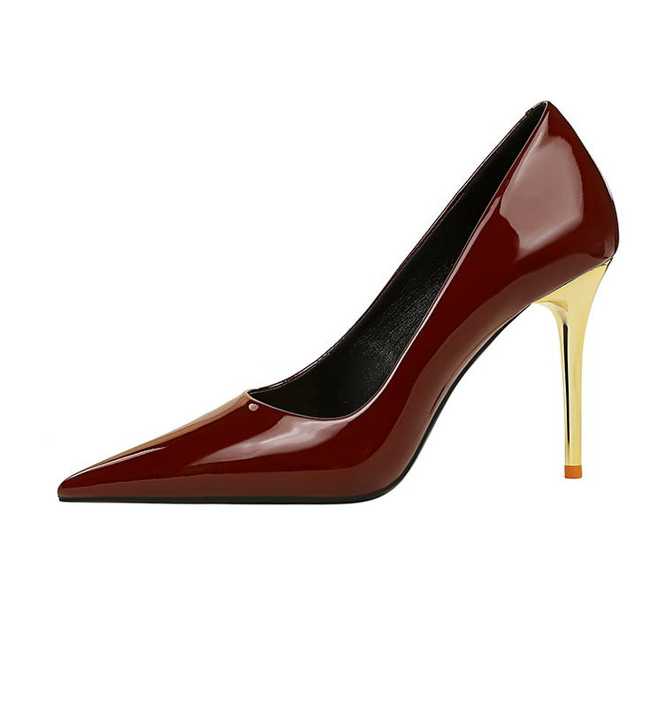 Women's Pumps Patent Leather Shoes Stiletto Heels