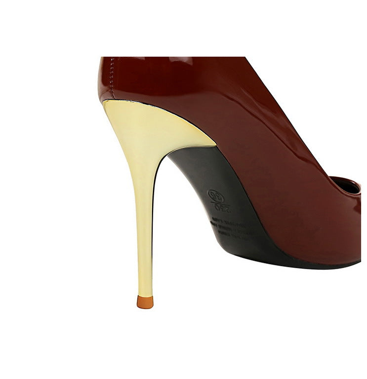 Women's Pumps Patent Leather Shoes Stiletto Heels