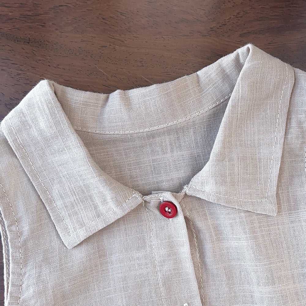 Baby Girl Cotton Dress - Button Detail Princess Sundress