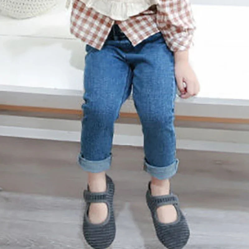 Baby Boy Girl Loose Jeans Style Casual Solid Colour Jeans Spring Autumn Children's Denim Pants