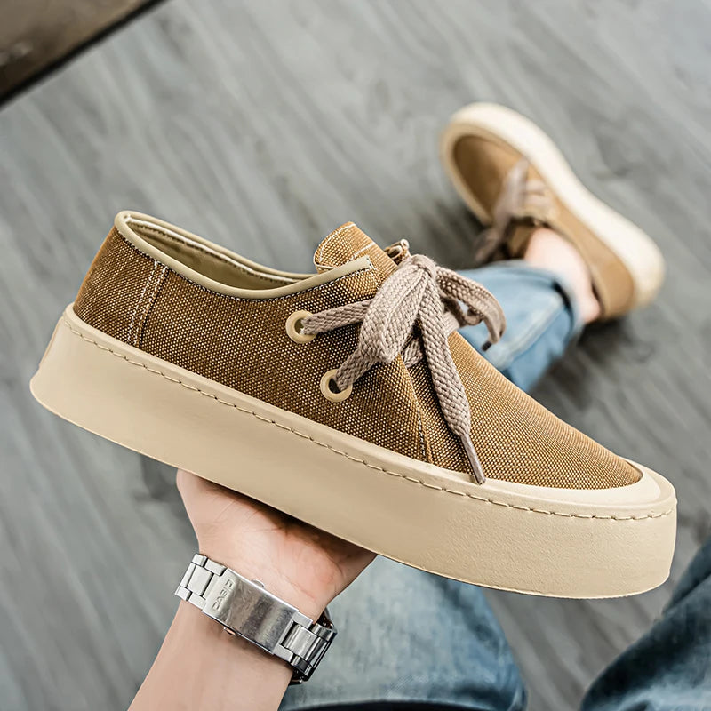 Men's Platform Suede Lace Up Shoes