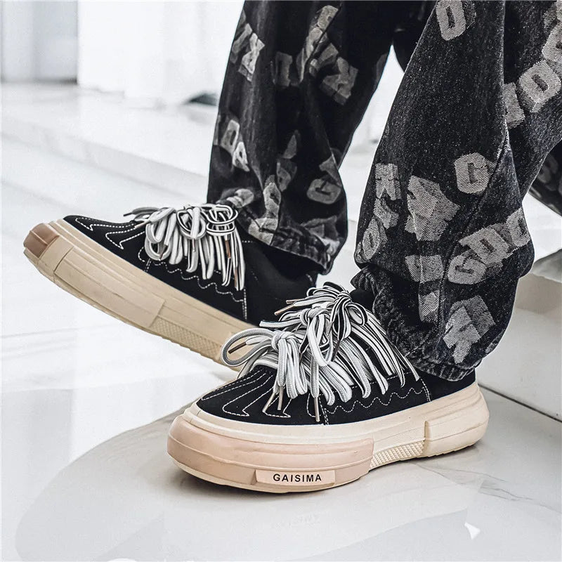Men's Casual strap Design Skateboard Trainers Sneakers