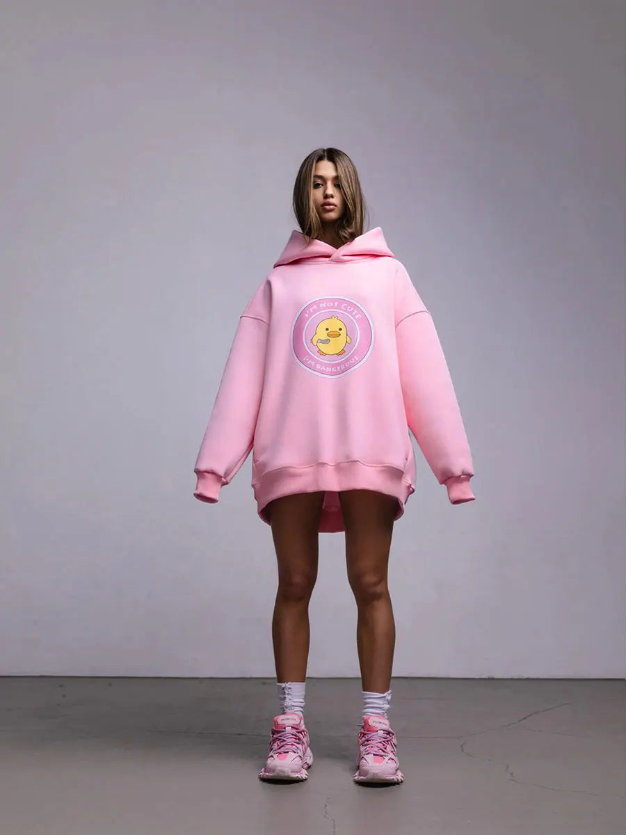 Women's Warm Loose Sports Chic Print Oversized Hoodie
