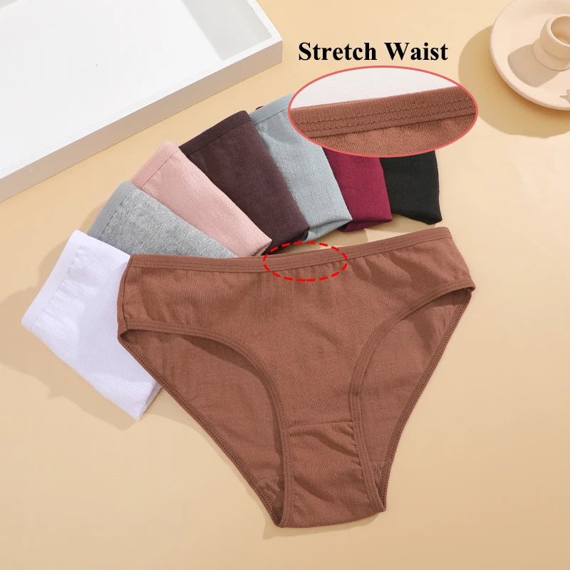 4-Pack Cotton Stretch Underwear Set - Women's Comfortable Low-Rise Briefs