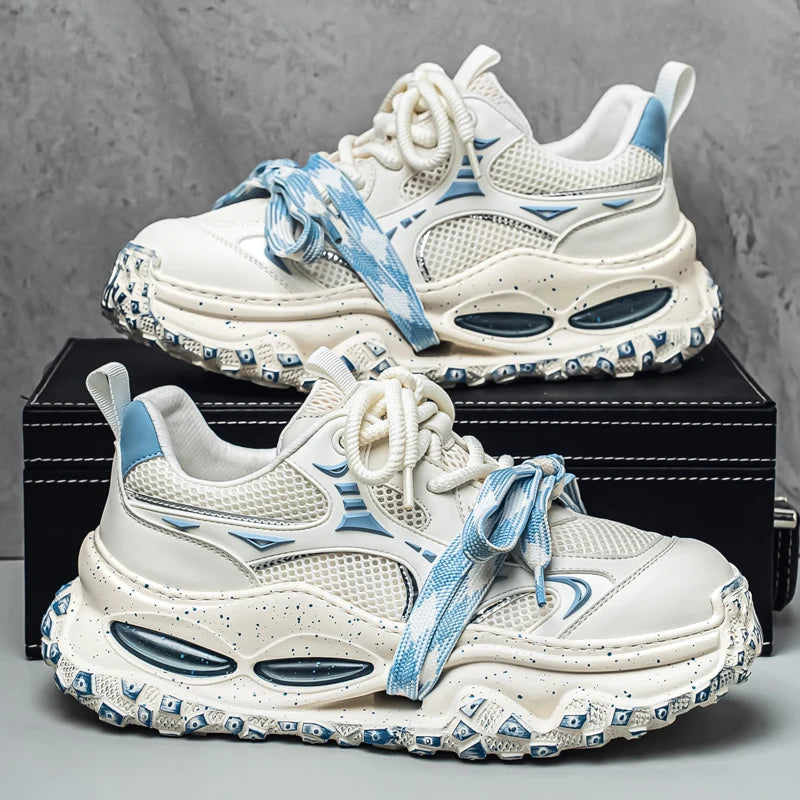 Platform Strap Sneakers - Men's Breathable Skateboard & Tennis Trainers
