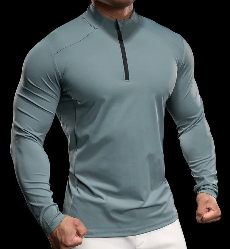 Men's Compression Long Sleeve Workout Gym Running Quick Dry Comfort Sports Bodybuilding Training T-Shirt