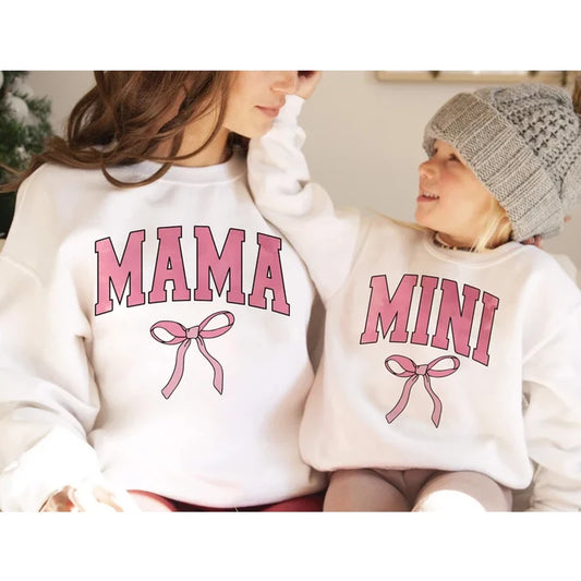 Family Matching Baby Sweatshirt - Long Sleeve Bow Embroidery Pullover