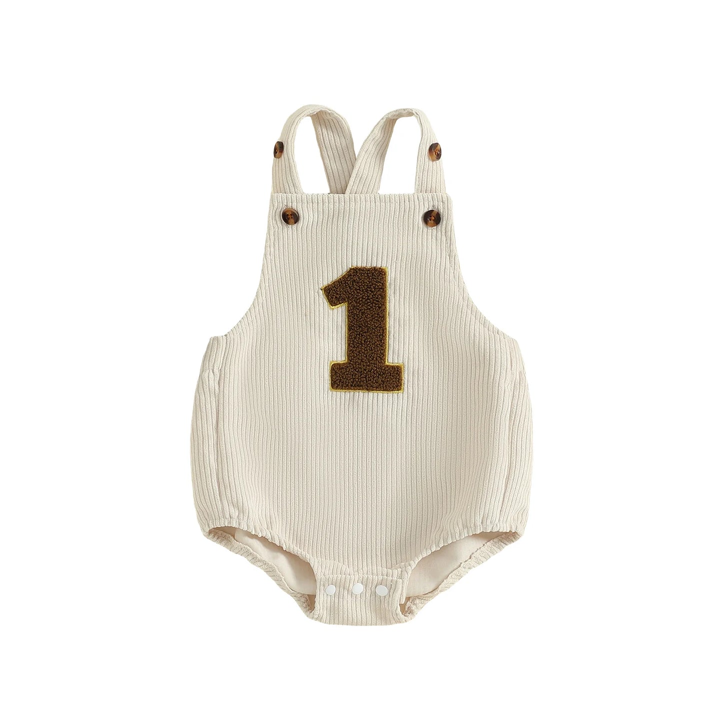 Baby Birthday Romper - Number Print Sleeveless Jumpsuit for Boys & Girls (0-18M)