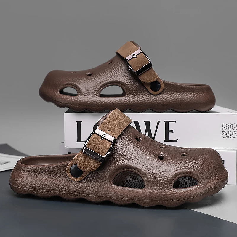 Men's Summer Adjustable Slides Clogs Quick Dry Beach Sandals Comfortable Slippers