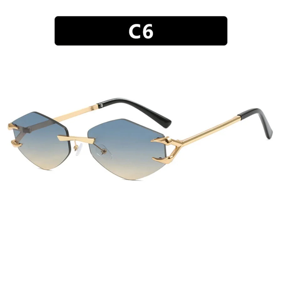 Frameless Polygonal Sunglasses - Unisex UV400 Protection Hip-Hop Style Outdoor Shades