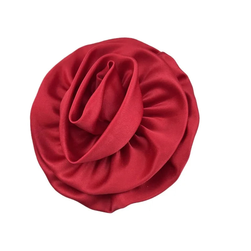 Large Retro Fabric Flower Brooch - 15cm Statement Corsage for Women