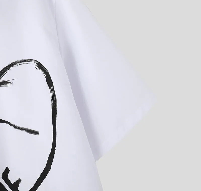 Men's Graffiti Printed Design Short Sleeved Shirt