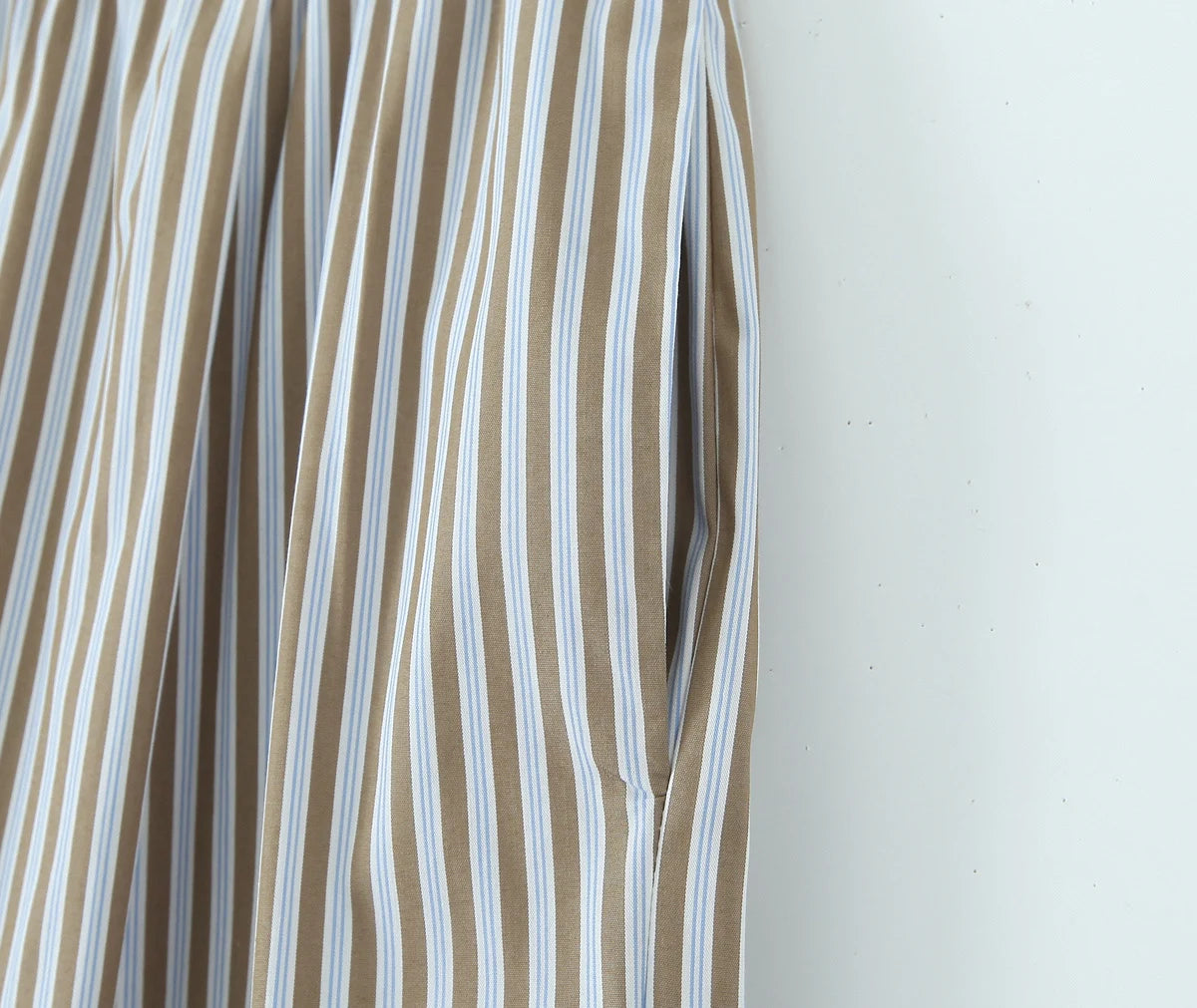 Women's Style Bow Embellished Thin Stripe Vest Top Lazy Style Loose Straight Leg Wide Leg Trousers