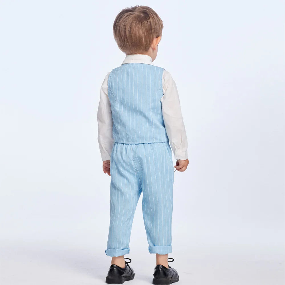 Boy's Children's 3PCS Suit Bow Tie, Shirt Vest and Trousers