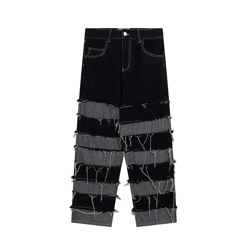 Men's Tassel Baggy Pendant Wide Leg Jeans