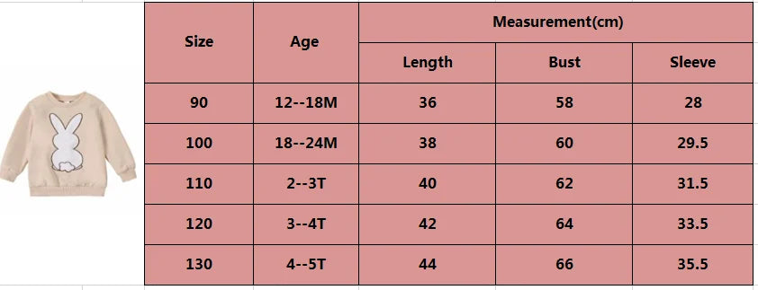 0-5Y Baby Boys Girls Sweatshirts/ Babygrow Rompers Bunny Embroidery Long Sleeve Jumpsuit