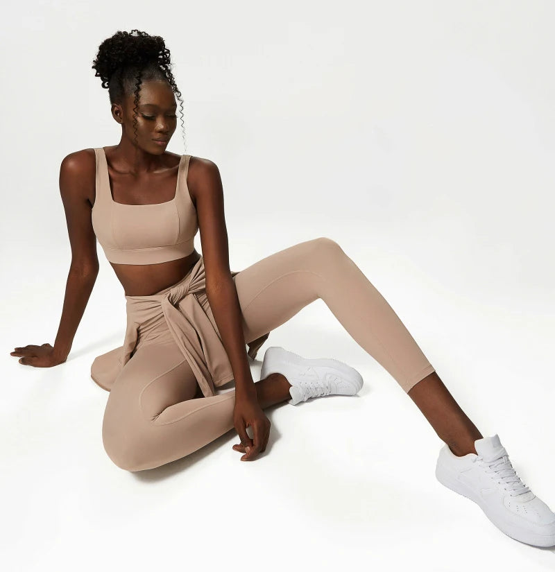 Women's 2 Pieces Fitness Yoga Set - Stretchy Sports Gym Sports Bra and High Waist Workout Leggings