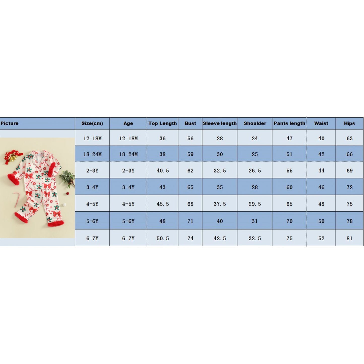 Kids Girls Christmas Satin Pyjamas Set - Candy Cane Bow Print Button Down Top & Pants (0-7Y)