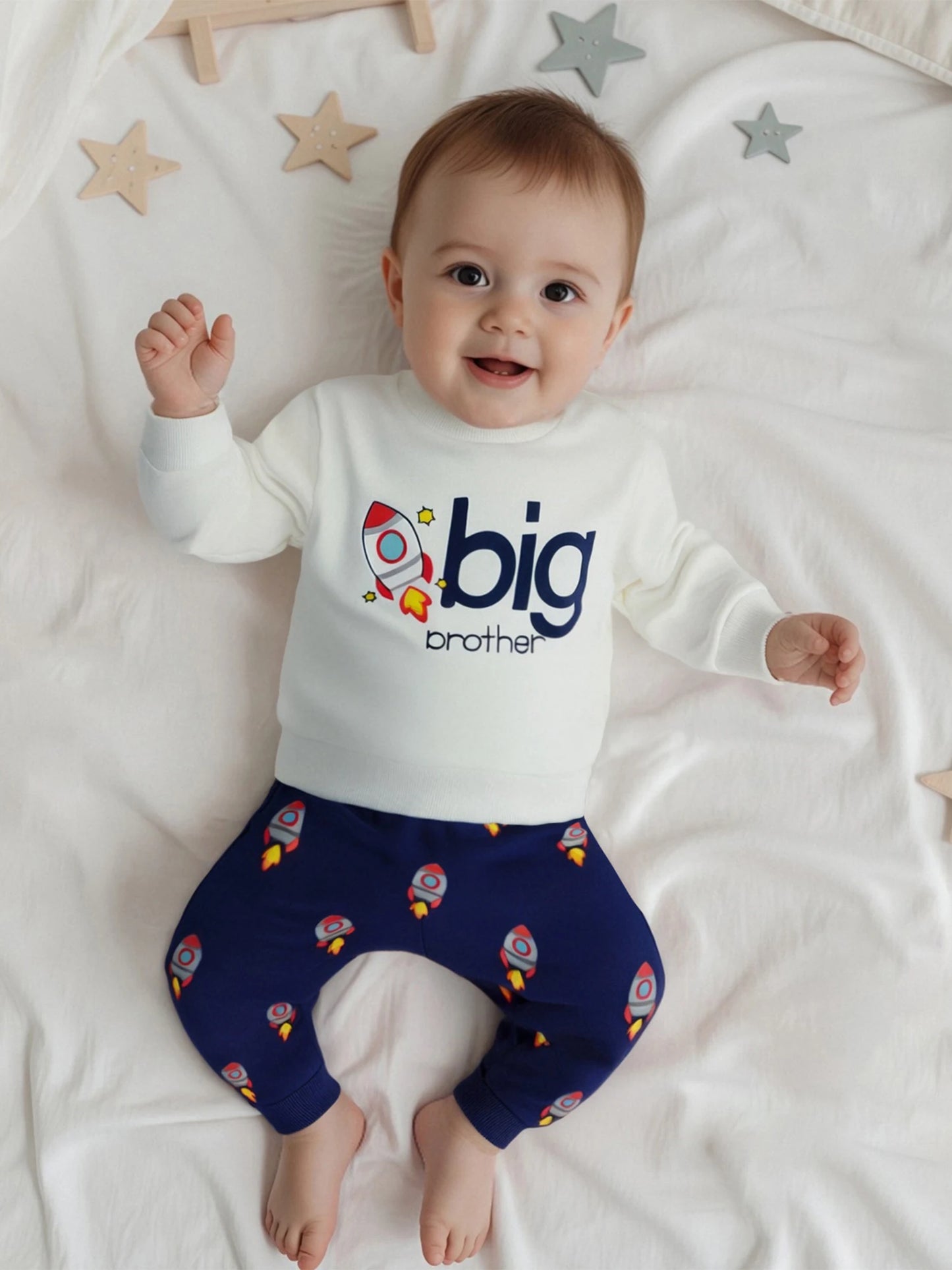 Toddler Boys Cartoon Print Sweatshirt & Pants Set (0-4Y)