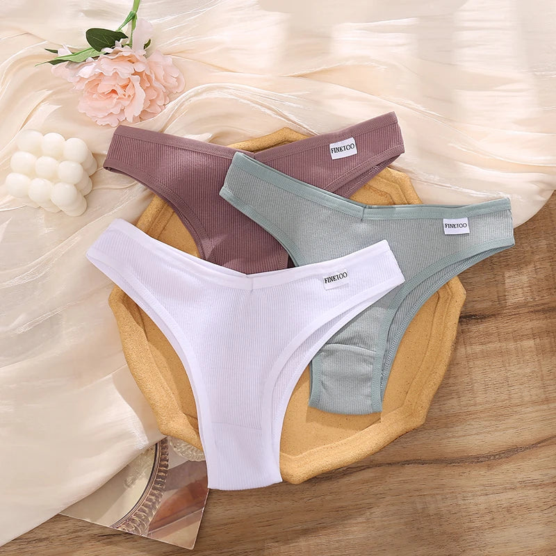 Women's Cotton Brazilian Panties V-Waist Thongs Underwear - Low-Rise Briefs Seamless Lingerie