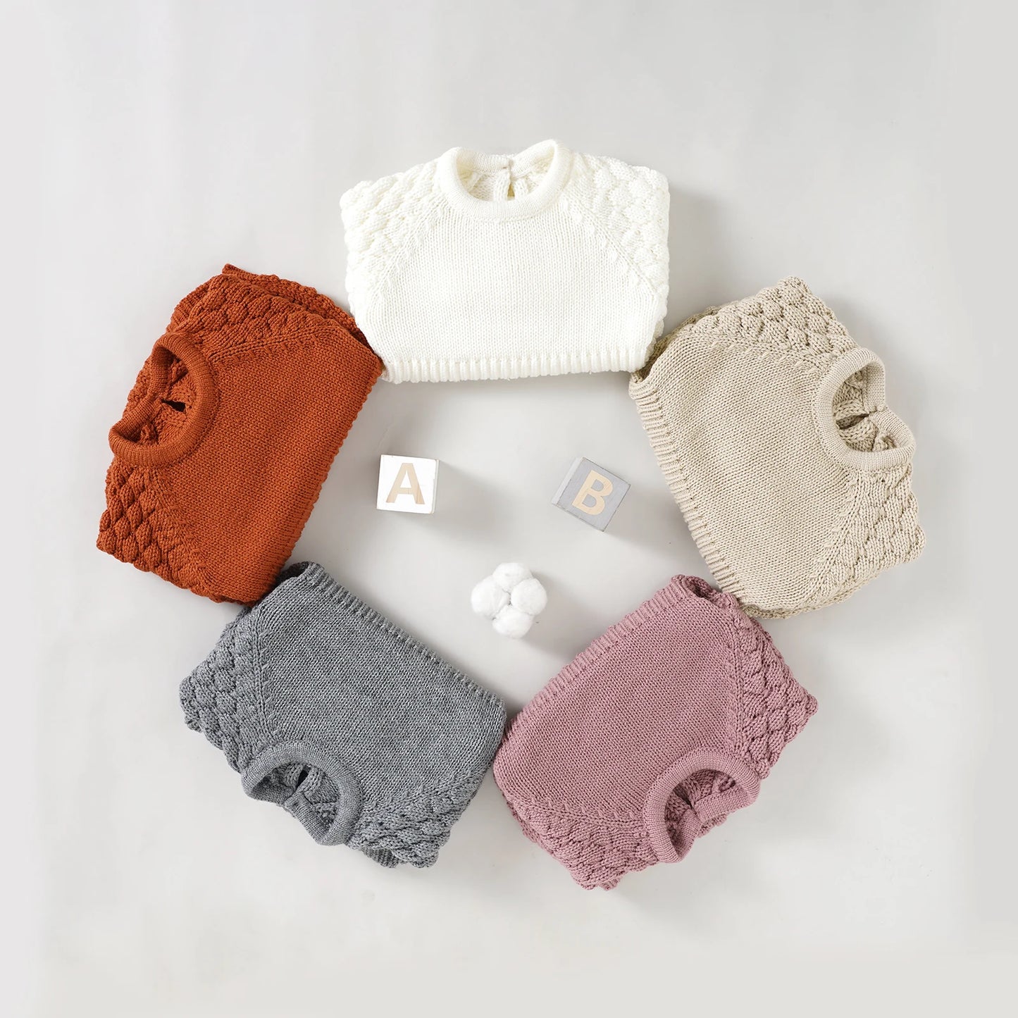 Baby Sweater Romper - Solid Knitted Long Sleeve Warm Jumpsuit