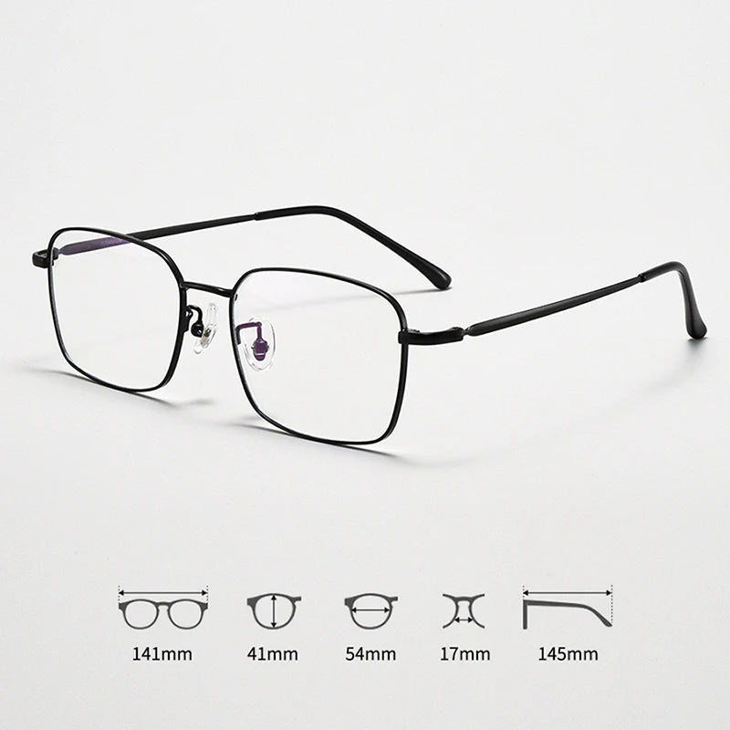 Anti Blue Light Glasses - Business Metal Square Frame for Men